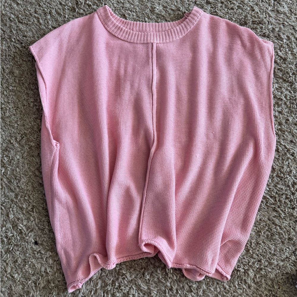 Pink Sleeveless Knit Top